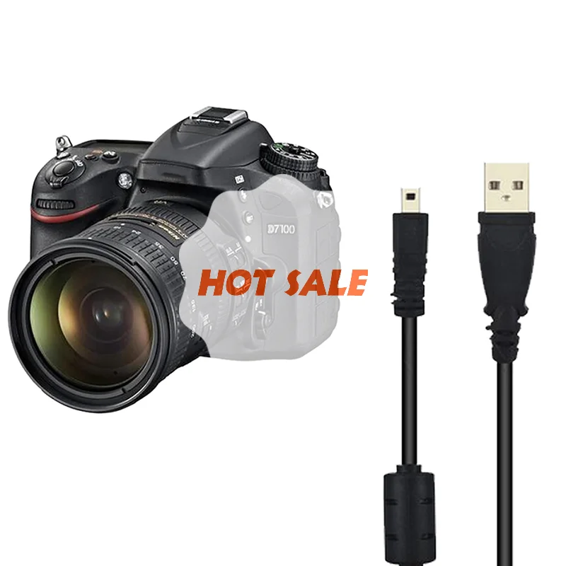 USB Data Cable Camera Data Pictures Video Sync Transfer Cables 8pin 150cm for Nikon Olympus Pentax Sanyo