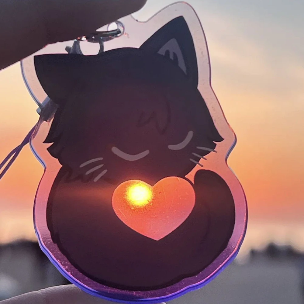 Game Genshin Impact Wanderer Balladeer Cosplay Key Chain Acrylic Keychain Cute Keyring Cat Pendant Bag Accessories Unisex Props