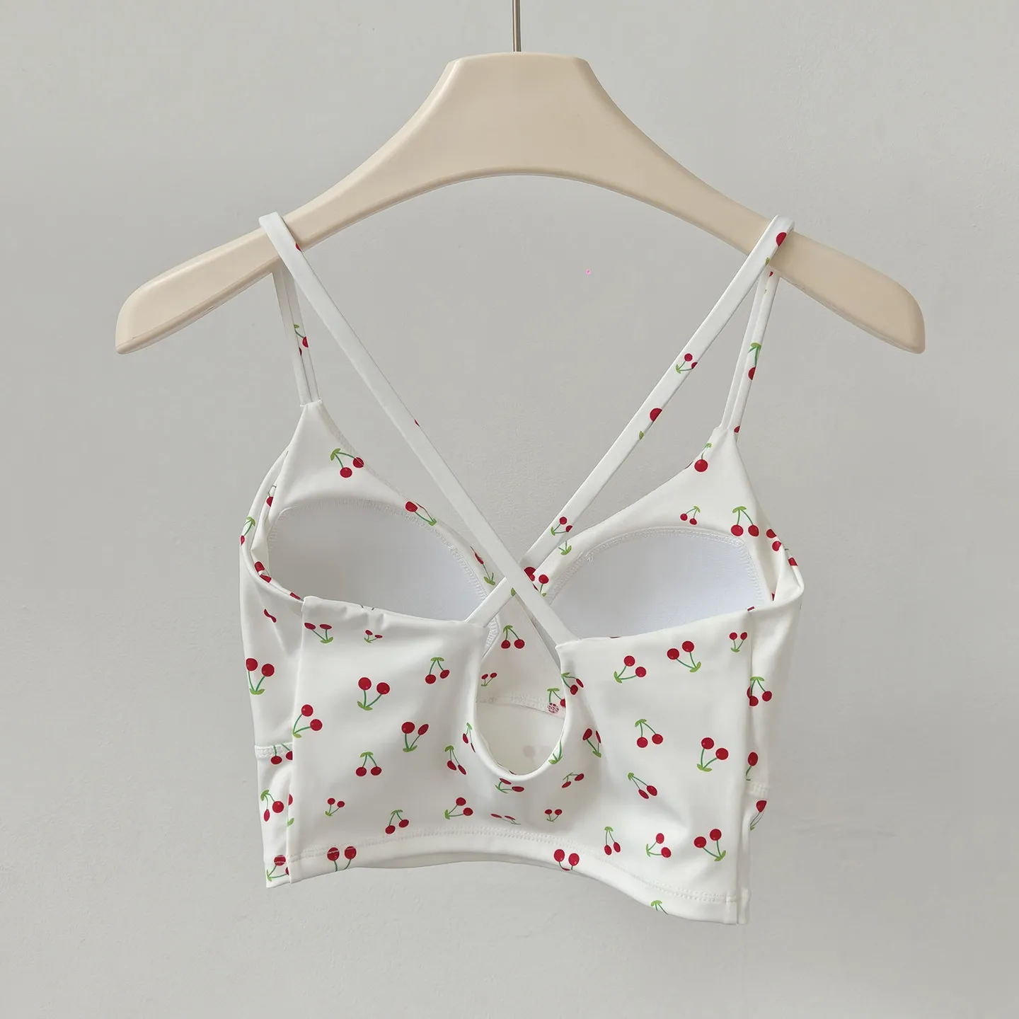 Stoßdämpfender Sport-BH für Damen mit festen Brustpolstern, Yoga-BH, Fitness-Pilates-Top mit bedrucktem Design für aktive Bewegung – Detail 7