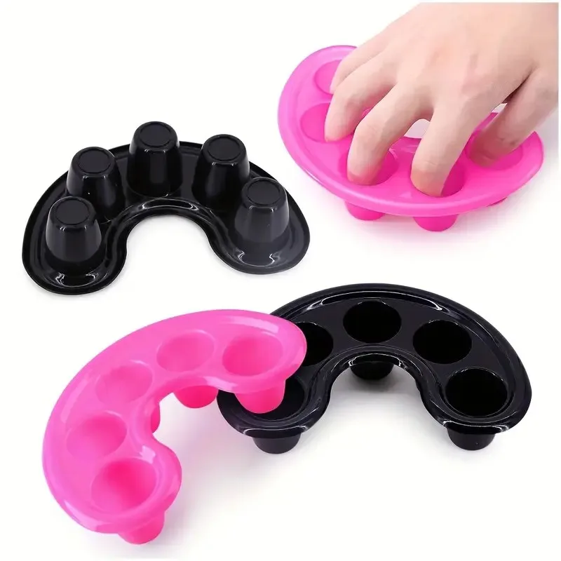 Heart-Shaped Nail Art Soak Bowl - Durable Plastic Cuticle Remover & Nail Polish Wash Tray with Multiple Compartments