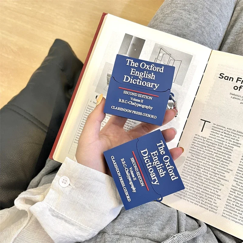 For Samsung Galaxy Buds 3,For Samsung Galaxy Buds3 Pro,Cartoon Oxford English Dictionary Earphone Case,Silicone Soft Case