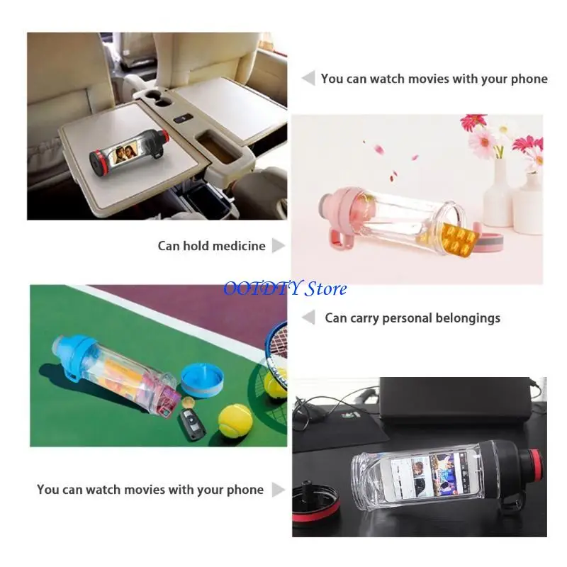 367A Portable for Creative 400ml Water Bottle with Hiding Phone Pocket Secret for Pill Bottle Sports Fitness Water Cup