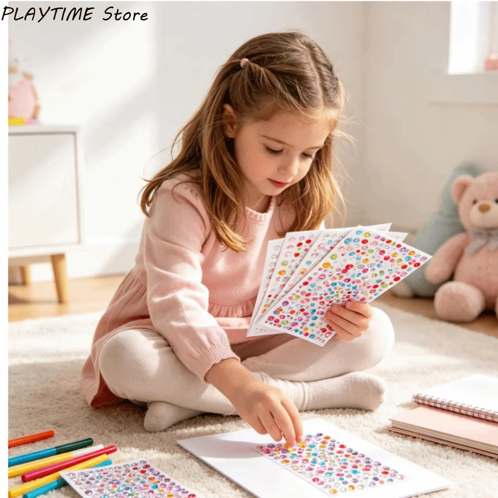 3D Rhinestone Rhinestone Stickers Mix-And-Match Colorful Crystal Crafts Stickers Self Adhesive Acrylic Stickers