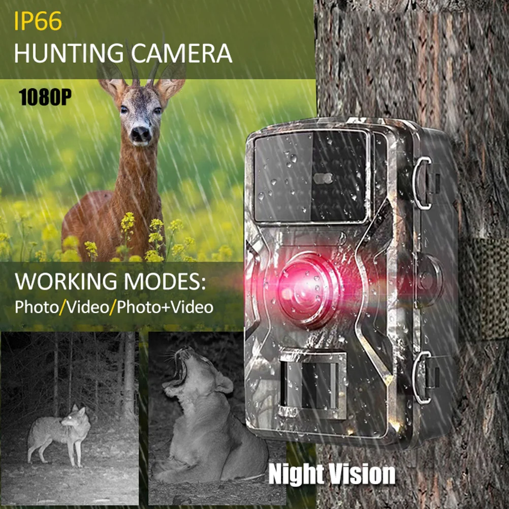 

Trail Camera 12MP Photos 1080P Video Night Vision Waterproof Outdoor Hunting Wildlife Monitoring Game Scouting Cam IP66 Infrared