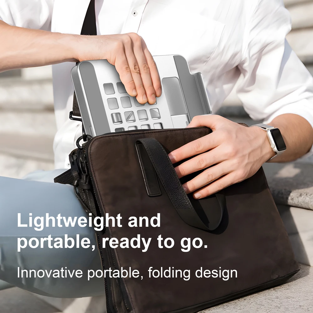 Portable Aluminum Tablet Stand Holder Desktop Folding Adjustable Rotating Metal Universal Stand for Ipad Pro Air Office Home Use view 6