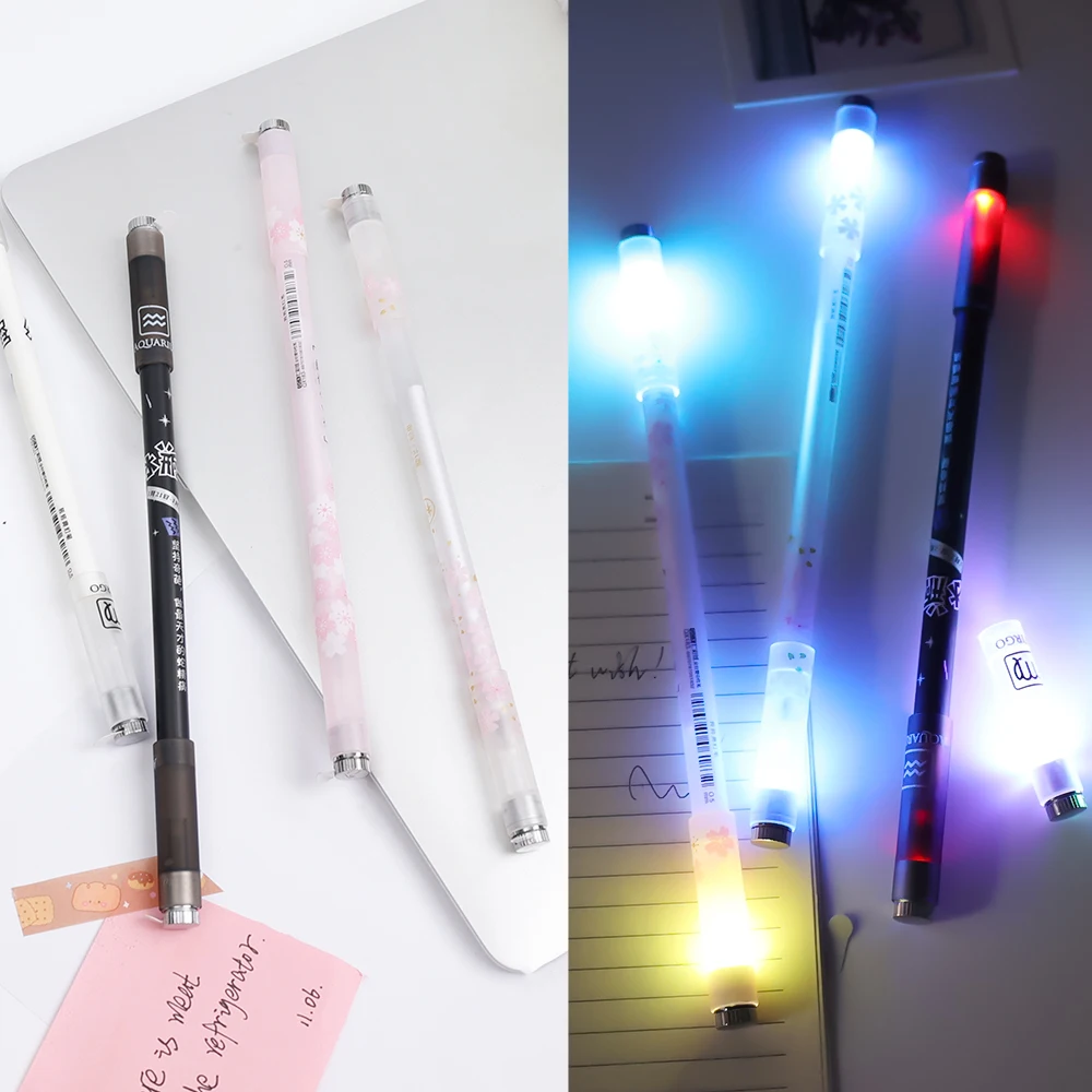 Creative LED Spinning Pen Flash Rotating Gel Pens Constellations Student Release Pressure Anti-slip Spinning Pen Kids Gift Toy