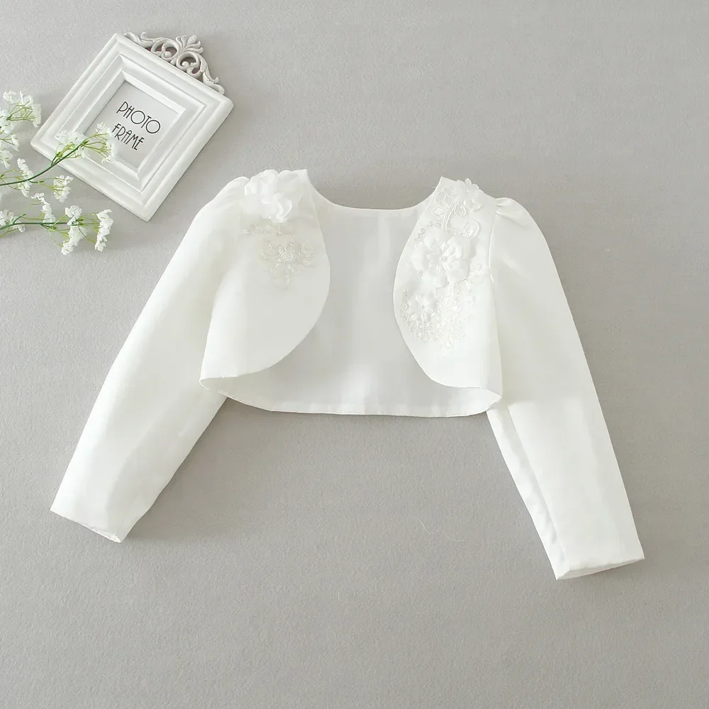 White Girls Outcoat for Wedding Kids Cardigan Jacket Coat Princess Girls Clothes  Kid Coat  Kids Jacket 2 3 4 6 8 10 12 Years