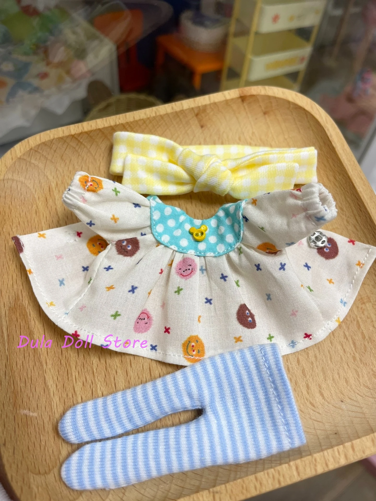 

Dula Doll Clothes Little cute Polka dot round neck dress set for ob11 GSC doll