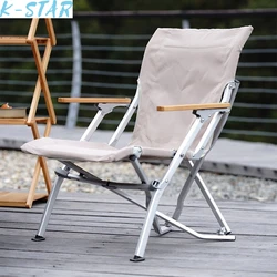 K-star Outdoor Oxford Cloth Aluminum Alloy Folding Sun lounger Curved Back Chair Portable Fishing Leisure Garden Camping Chair