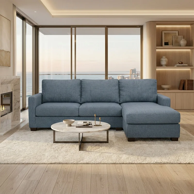 

L-Shaped Sectional Sofa – Made in USA, 5-Day Shipping, Custom Fabric Options, Wholesale Furniture – Leslie Peacock Slate Blue