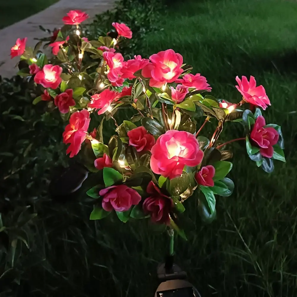 

Outdoor Artificial Flower LED Solar Light Landscape Yard Azalea Flowers Lamp Path Home Decorative Light