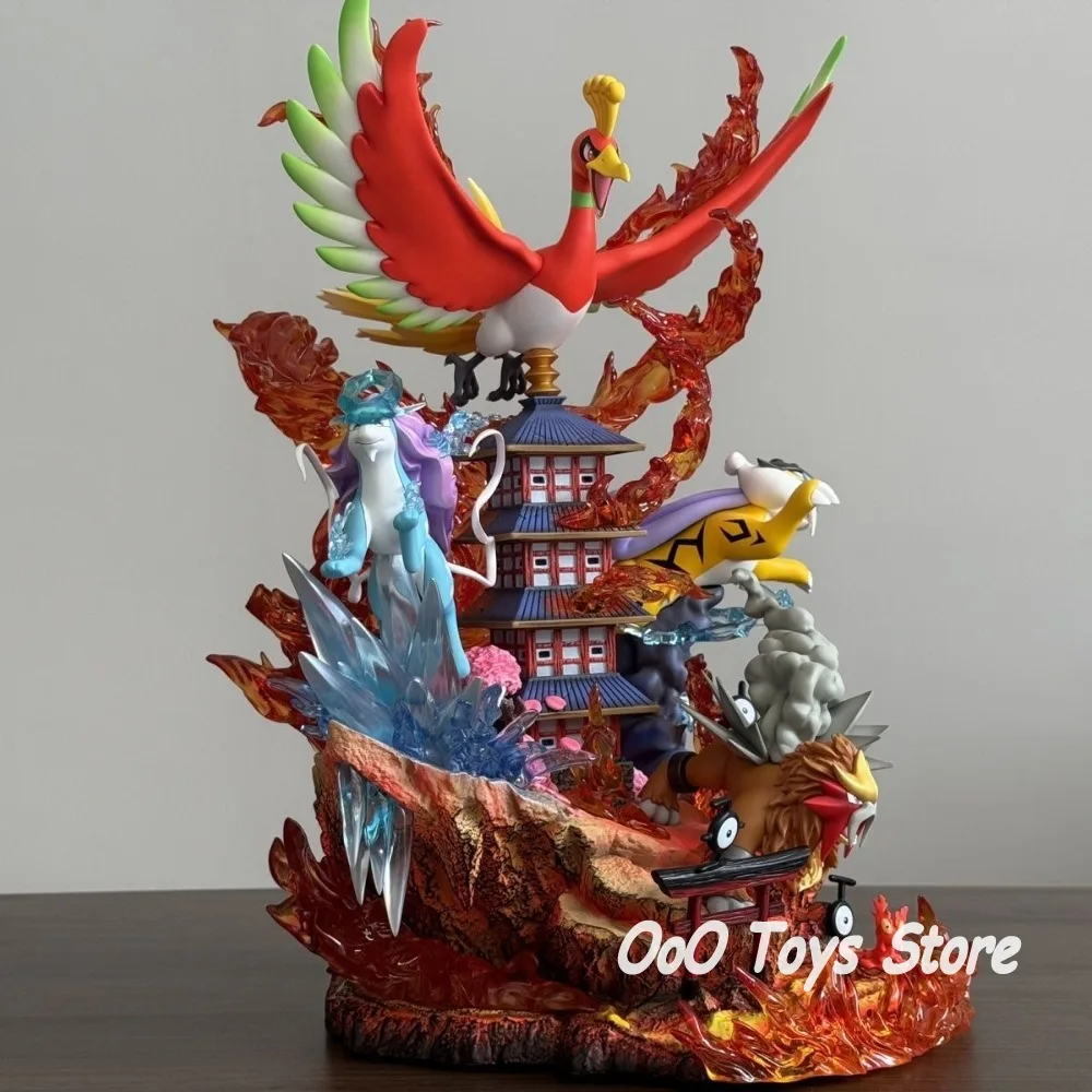 Figura de Pokémon de Anime Raikou/Suicune/Entei/Ho-Oh, figuras de acción de Pvc, modelo de colección, juguetes para niños, regalos, 38cm/14,96 pulgadas