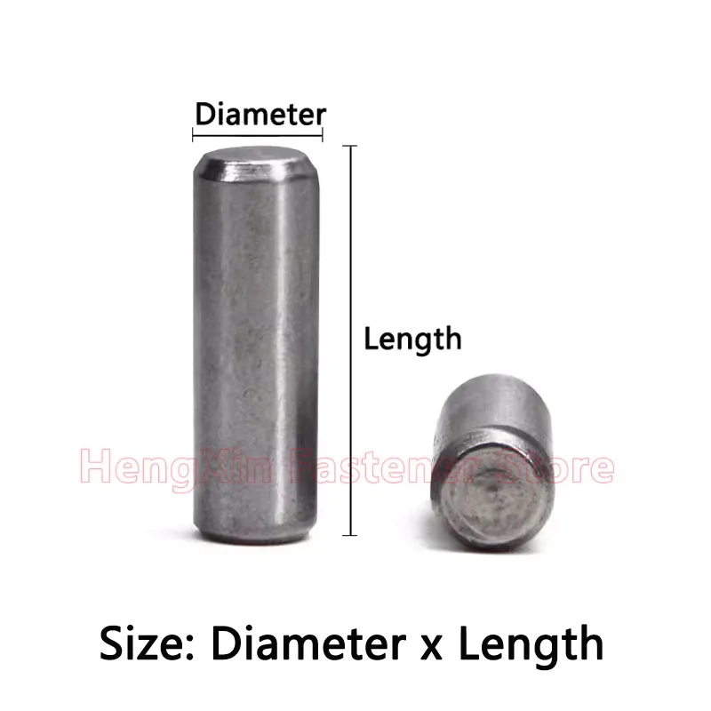 Dia 2/2.5/3/4/5mm A3 Carbon Steel Cylindrical Locating Dowel Pin Solid Flat Head Fixed Shaft Pins Round Bar Rod Length 6-120mm