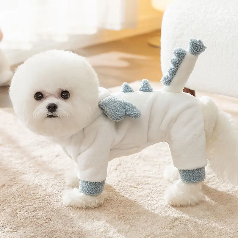 Little Dog Cute Transformation Suit Pet Dog Dinosaur Sweater Teddy Plush Four Legged Clothes Pet Halloween Clothing