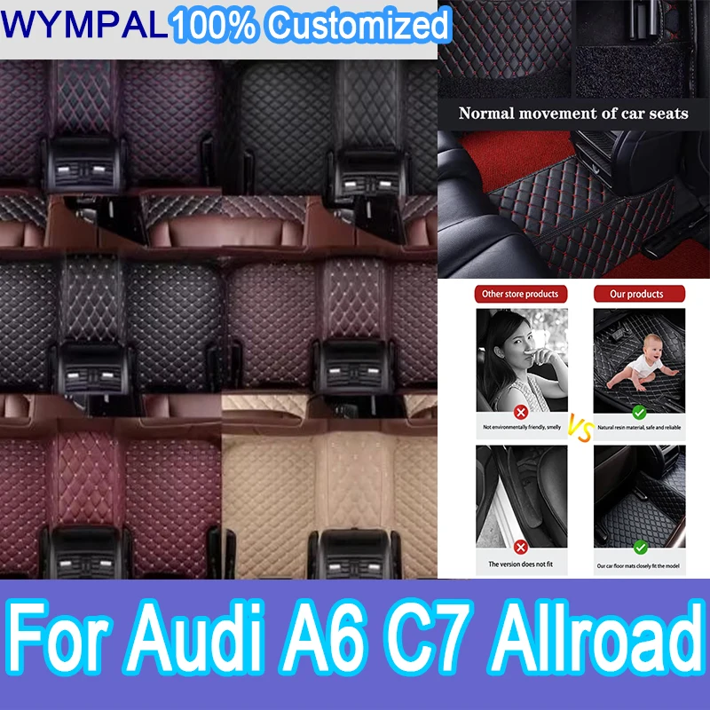 

Luxury Custom Auto Leather Car Floor Mat For Audi A6 C7 Allroad 2007 2008 2009 Car Mat Full Set Women Waterproof Accessories set