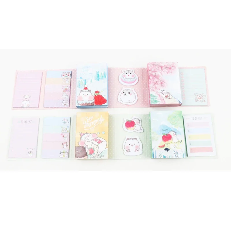 1pack/lot Cute Fold Peach Hamster Office School Supplies Sticky Notes Planner Stickers