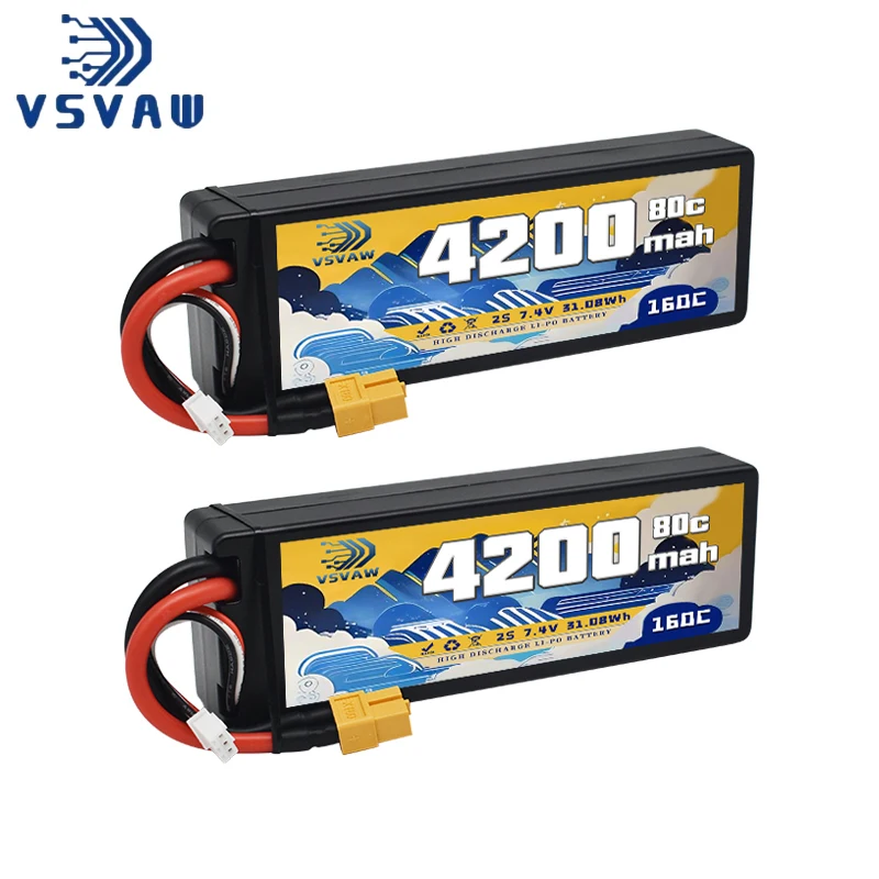 Batería LiPo VSVAW 2S 7,4V 4200mAh 80C XT60/EC5/T para RC - imagen 3