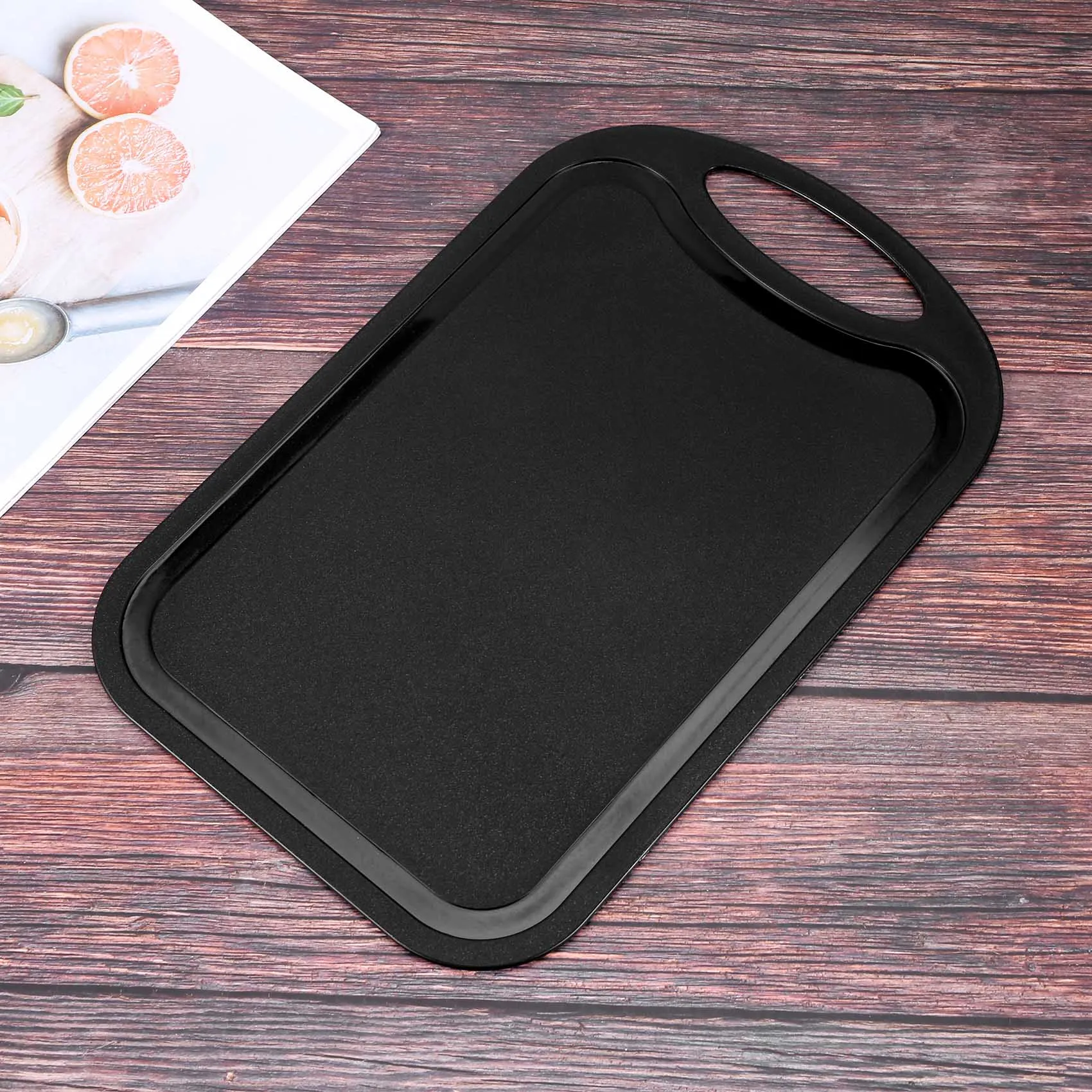 

J1UL1N пластиковый разделочный блок, разделочная доска для мяса и овощей, нескользящая разделочная доска с защитой от перелива и отверстием для подвешивания