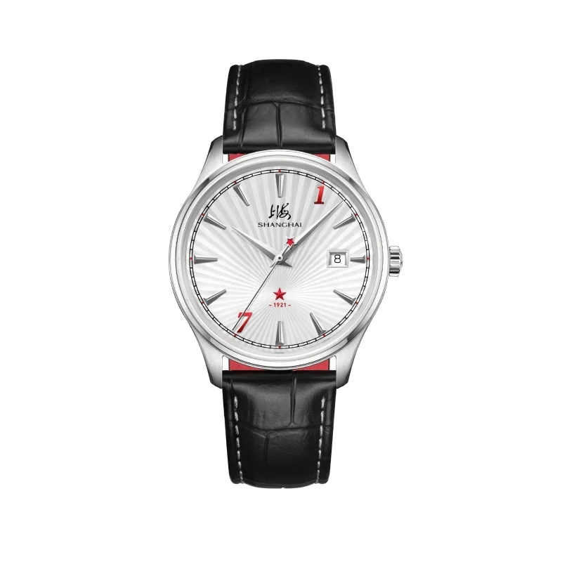 Shanghai Men's Watch Tribute Series 39mm Automatic Mechanical Wristwatch Classic Business Watch Stainless Steel Sapphire Watch