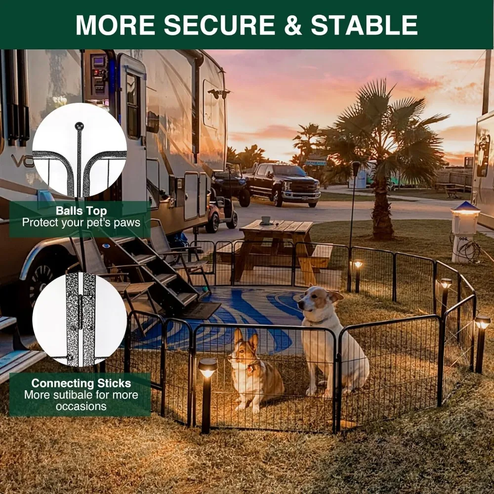 Imagem -05 - Indoor e Outdoor Metal Dog Playpen Pet Fence Kennel Gaiolas Produtos Produtos de 16 Painéis 32 h