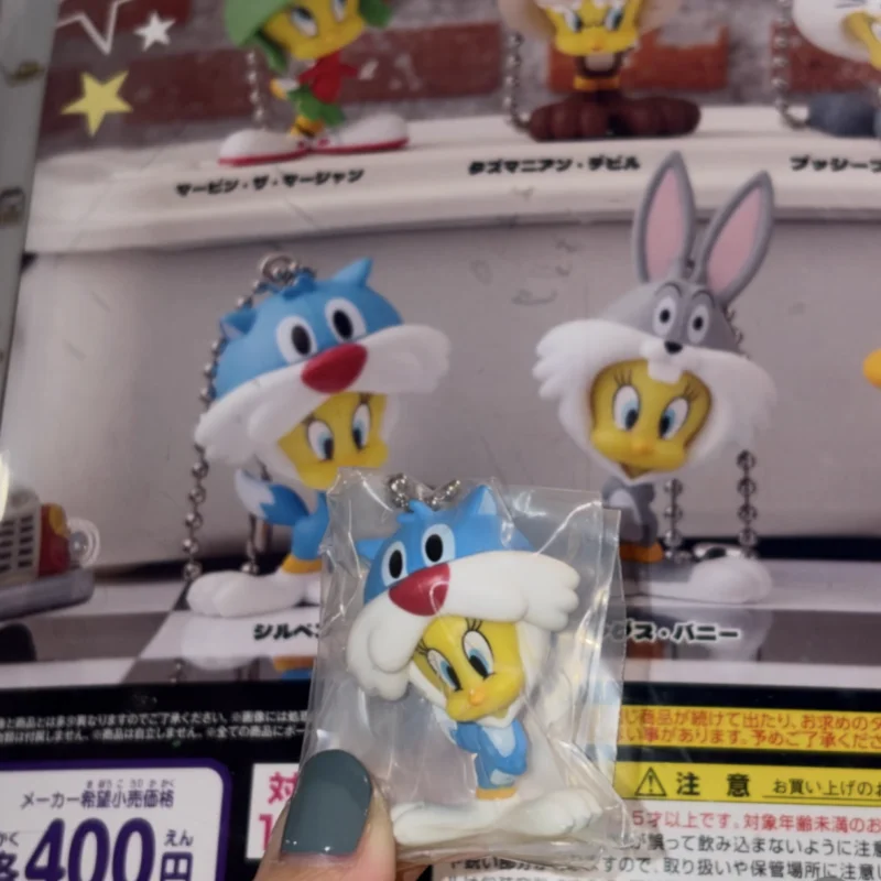 Llavero Gashapon de Bandai Looney Tunes, Colgante de Dibujos Animados de Tweety, Bugs Bunny, Sylvester, Daffy y el Diablo de Tasmania