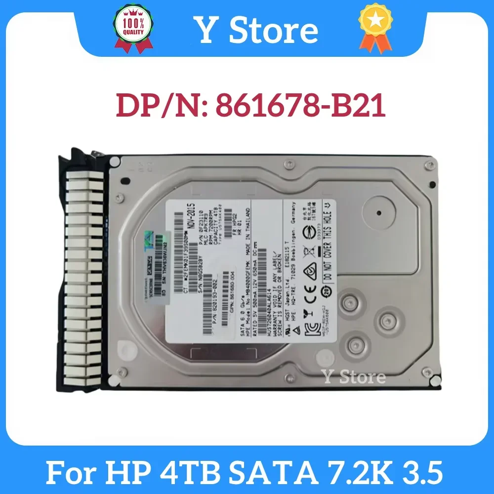 

Y Store For HP 861678-B21 862127-001 4TB SATA 7.2K 3.5 Server Hard Disk SSD Fast Ship