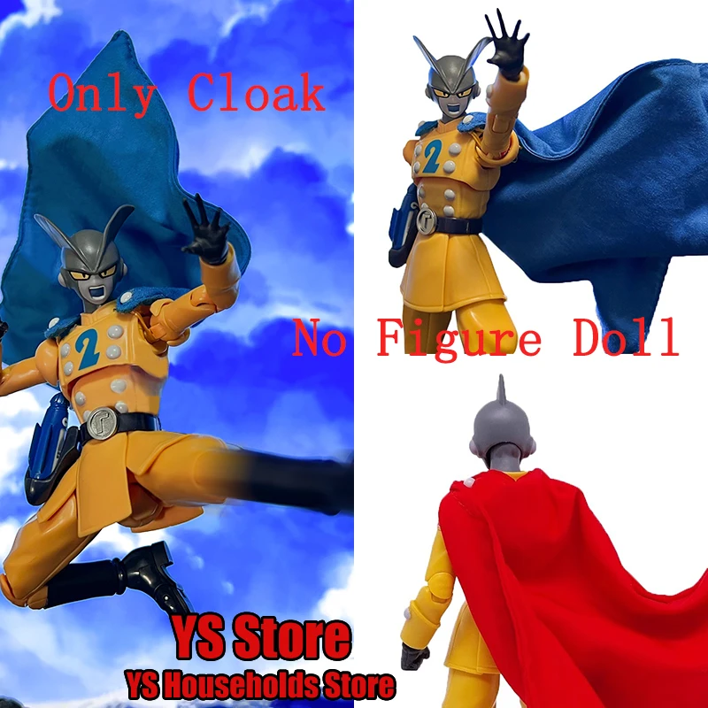 Sin figura de acción muñeca 1/12 hombre soldado rojo capa azul juguetes capa larga accesorio para Anime Dragon Ball Super Gamma 1/2 Shf cuerpo