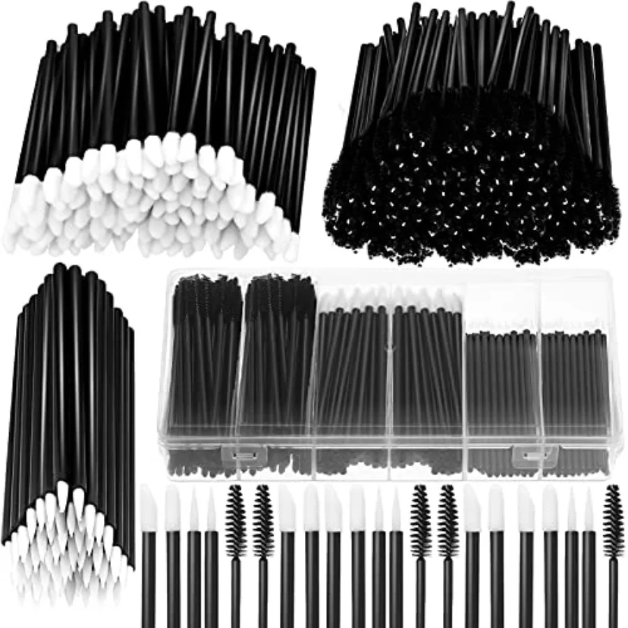 

263 Pieces Disposable Makeup Applicators Kit Includes 50 Disposable Eyeliner Brushes 100 Lipstick Applicators Lip Wands 112 Mas