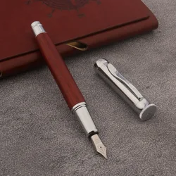 High Quality Brand red wooden Fountain Pen Calligraphy Stationery Office School Supplies Writing Gift Ink Pens