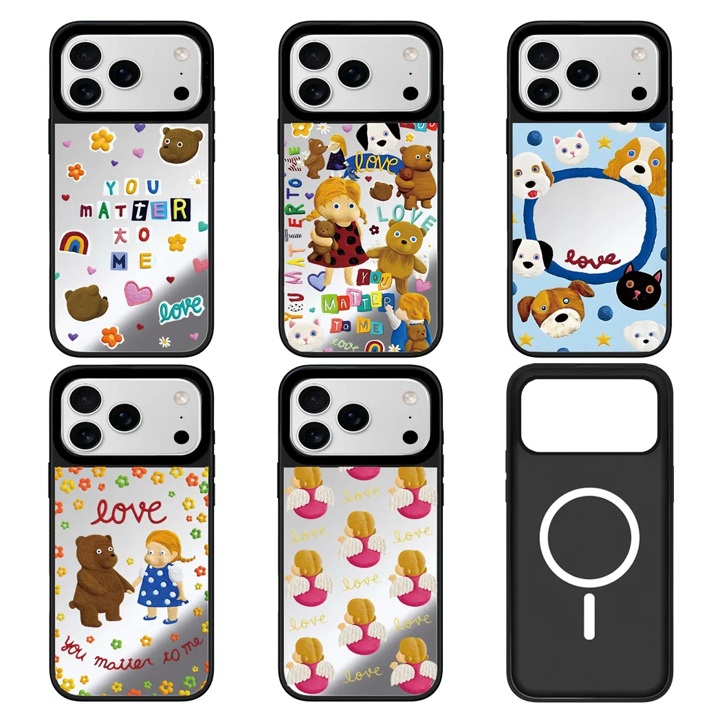 

Love Mirror Surface Magnetic Phone Case Cover for IPhone 12 13 14 15 16 17 Pro Max Case for IPhone 17 Air