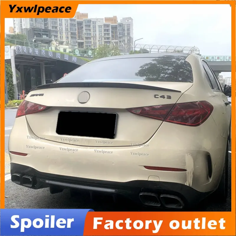 

For Mercedes W206 Spoiler 4Door Sedan C-Class C200 C260 2020 2021 2022 Unpainted Color Rear Trunk Lip Spoiler Wings