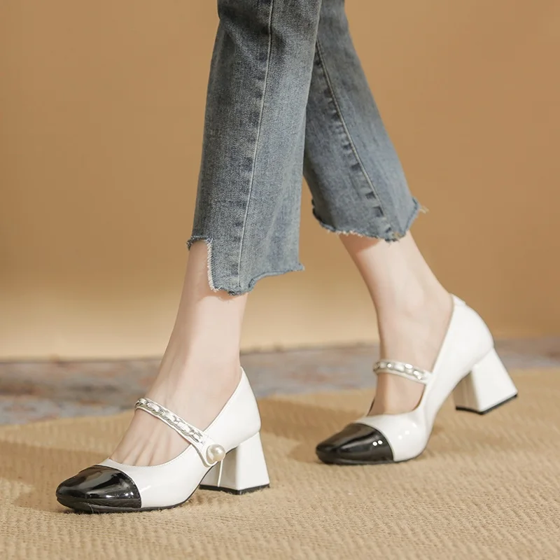 New Spring Lady High Heel Pumps Office Ladies Sexy Heel Shoes Square Toe Women Footwear Lady Pumps Sexy Plaid Evening Shoes S097