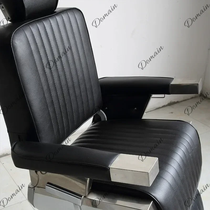 M4T QE Rolling Fashionable Barber Chair Vintage Reclining Minimalist Shaving Barber Chair Modern Design Salon Furniture Silla XY