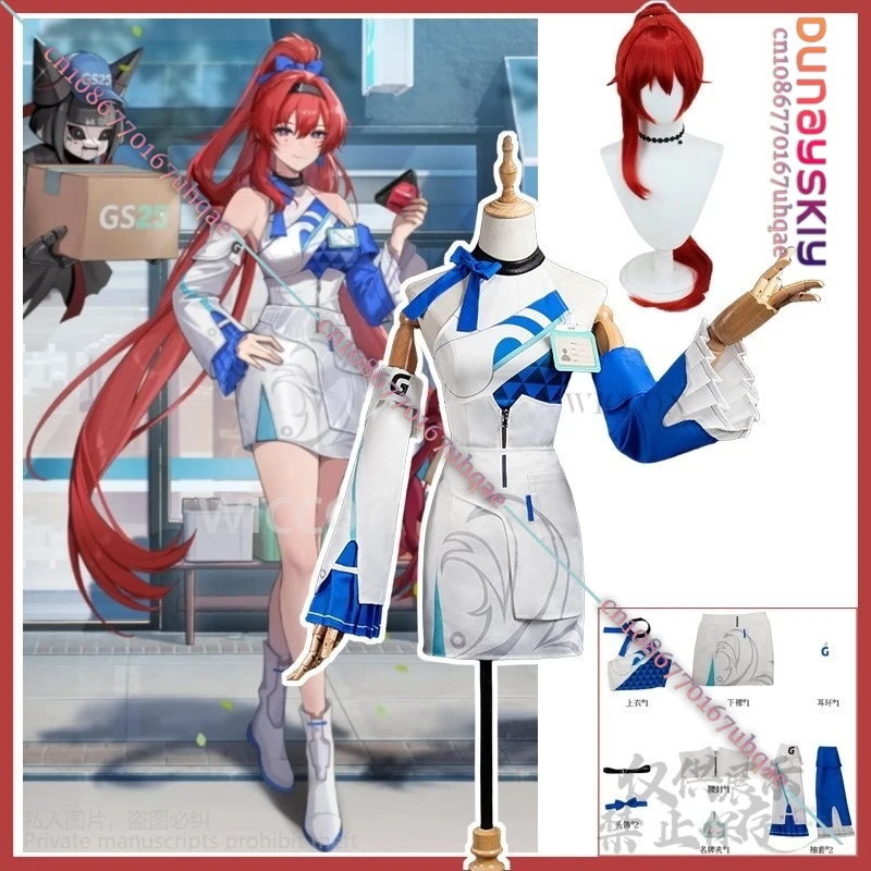 Anime Game Wuthering Waves Cosplay Yinlin 띵조월드 In AGF 2024 Costume 명조 Qipao Dress Lolita Red Wigs For Halloween Cos Customized