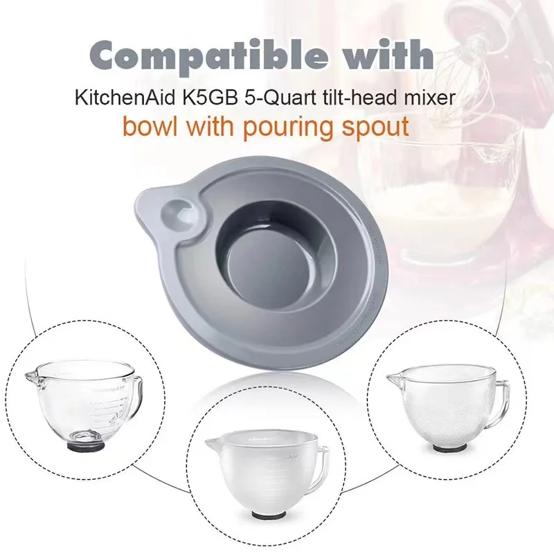 Coperchio della ciotola in vetro compatibile con KitchenAid 4.5qt K5GB 5-QT miscelatore con testa inclinabile coperchio della ciotola in vetro per