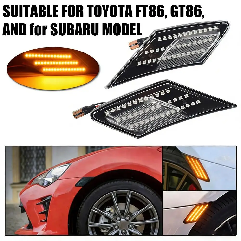 

Светодиодный динамический указатель поворота для Toyota 86 FT86 GT86, боковой маркерный индикатор, последовательная лампа для Scion FR-S, для Subaru BRZ