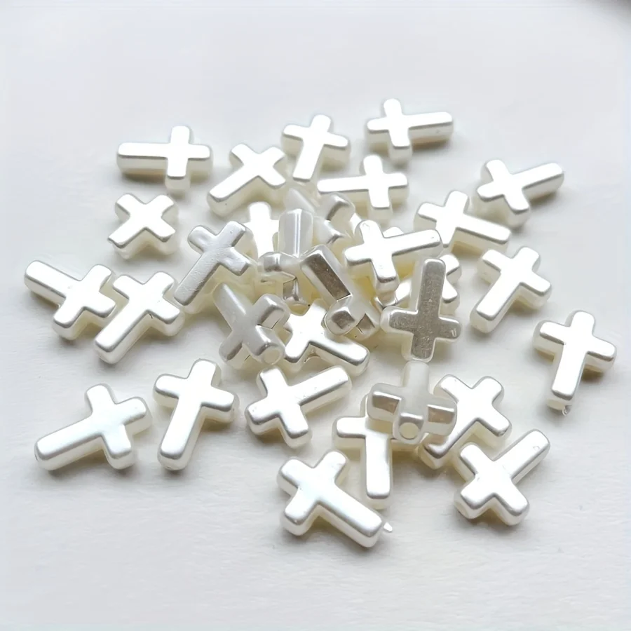 DIY Fashion Jewelry New Solid Acrylic Straight Hole Beads 15 * 12mm Acrylic Cross Pendant Manufacturing Accessories 30pcs/lot