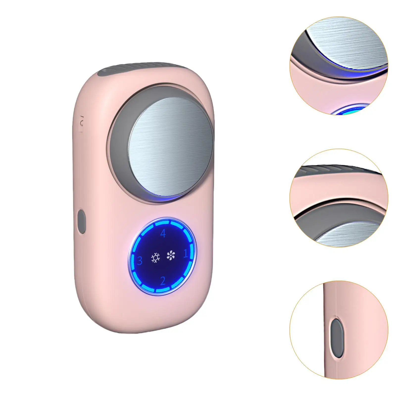 مروحة صغيرة محمولة باليد، مروحة معلقة على الرقبة، متعددة الأغراض، 4 سرعات قابلة للتعديل، مروحة تبريد منخفضة الضوضاء للمنزل والسفر والمكتب والتخييم في الصيف