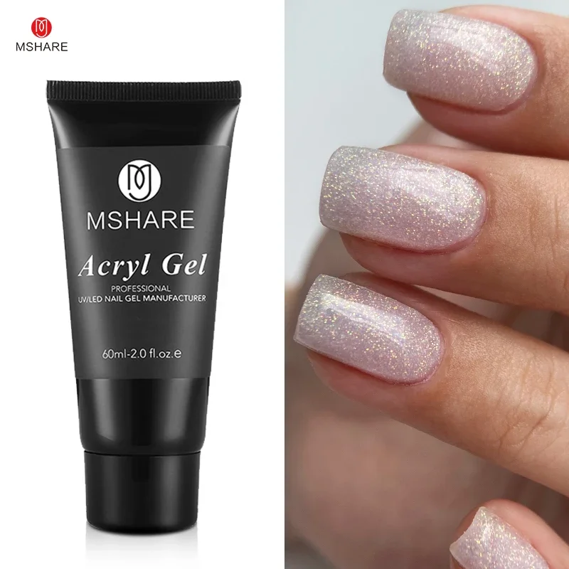 MSHARE 60ml Sparkling Acryl Gel Poly Nails Acrylic Gel Builder UV Led Acrylgel Nail Extension Professional Salon Nail Product image 3