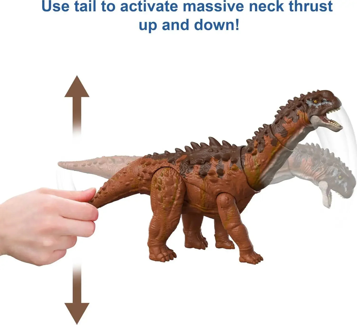 jurassic-world Dominion Massive Action Dinosaurier Figur, Ampelosaurus Dino Spielzeug mit Attack Motion Geburtstagsgeschenk HDX50