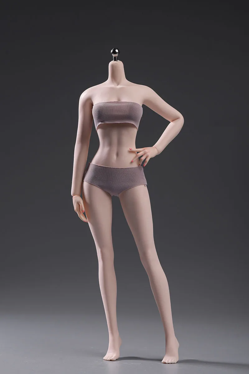 ANT T303 1/6 Scale Female Slender Seamless Body 12'' Makeup Non Detachable Feet Slim Action Figure Pale Normal Suntan Body Model