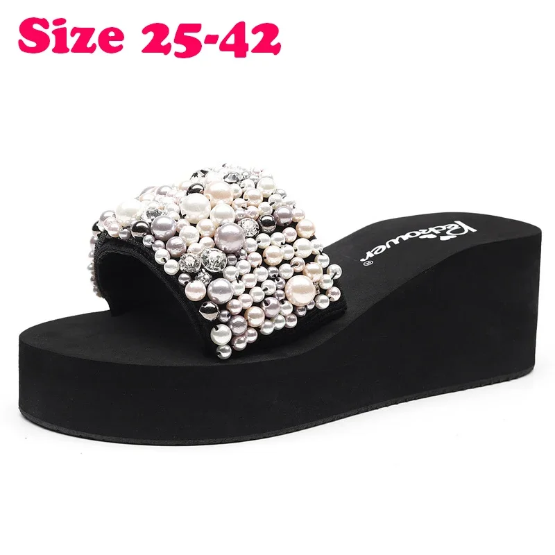 Women Sandals Shoes Summer Beading Platform Sandals Ladies Casual Gladiator Sandals Plus Size women flip flops women slippers