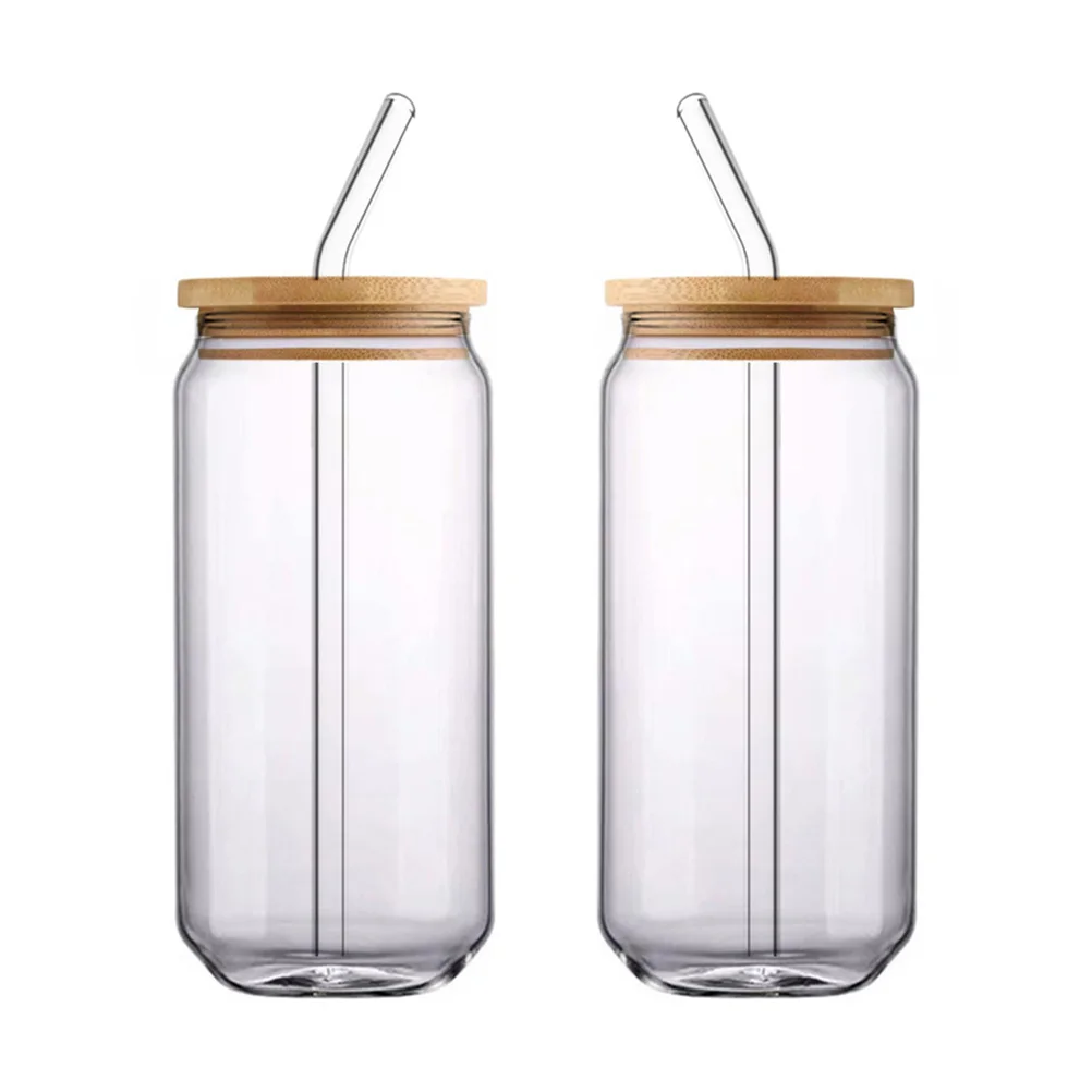 

2 set 2 Sets Water With Lids Heat Resistant Transparent Cups For Juice Tea Beer Cold Drinks Home Restaurant Use Straw Lid Dust