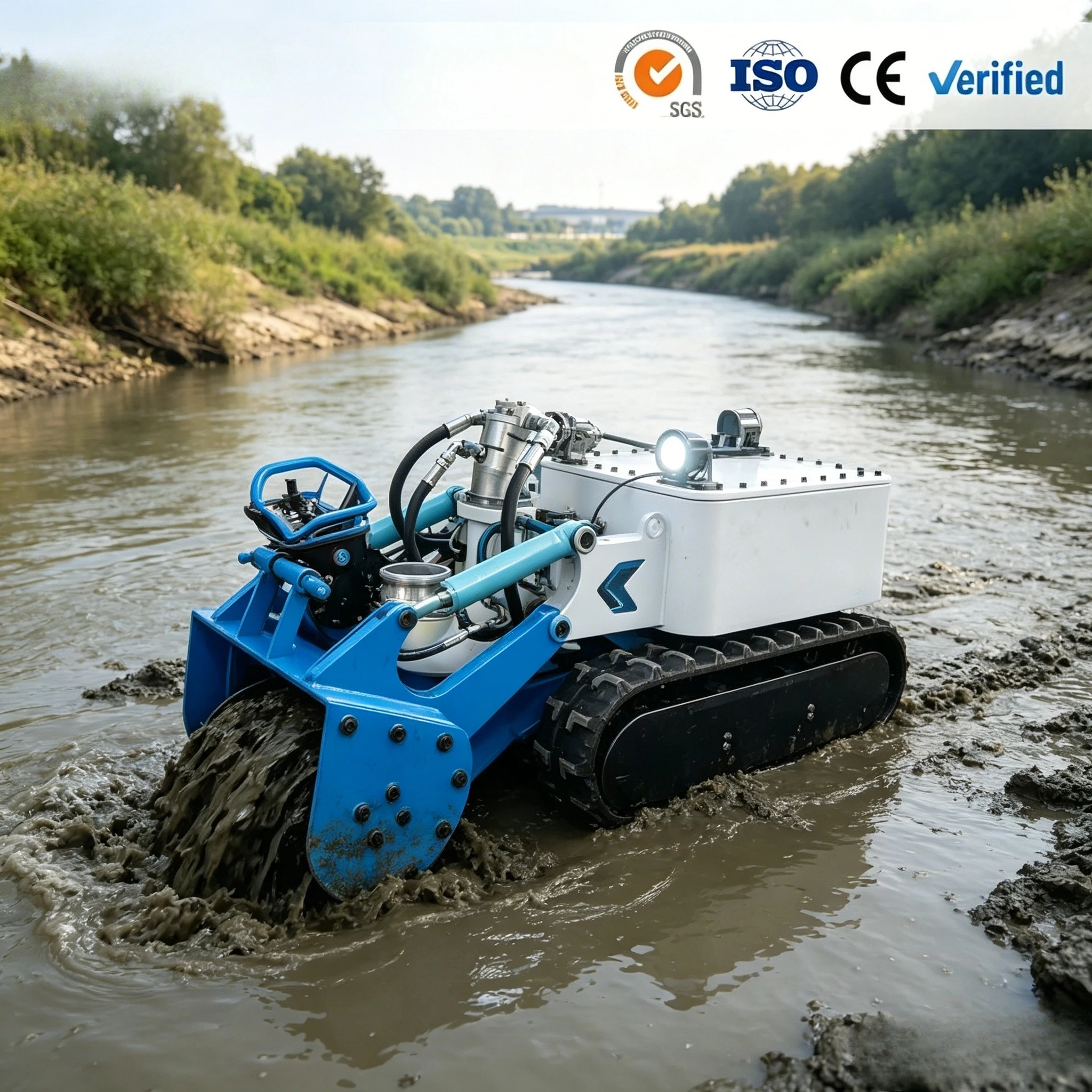 Explosion-proof Sludge Cleaning Robot Industrial Automatic Desilting Robot for Dangerous Oil Tank and Sewer Cleaning Customized