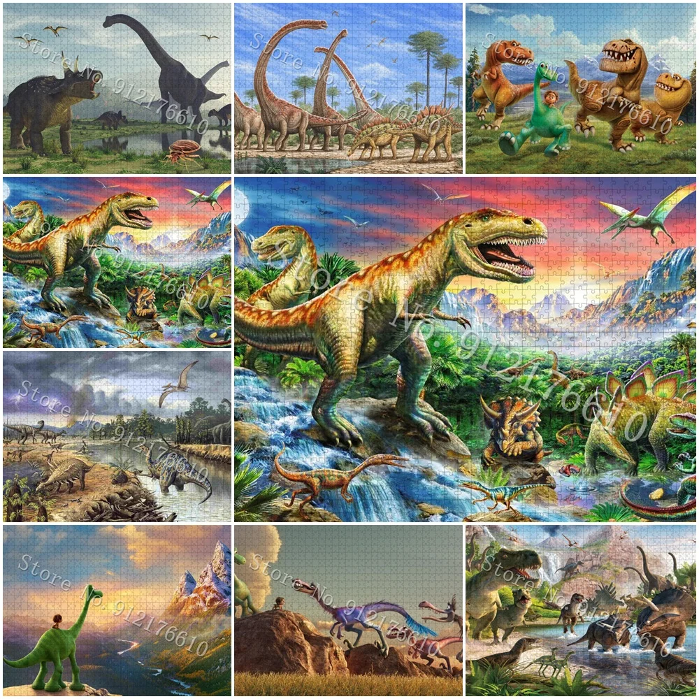 Cartoon 300/500/1000 Pieces Jigsaw Puzzle The Good Dinosaur Disney Toys Family Game Decompress Educational Print Puzzles