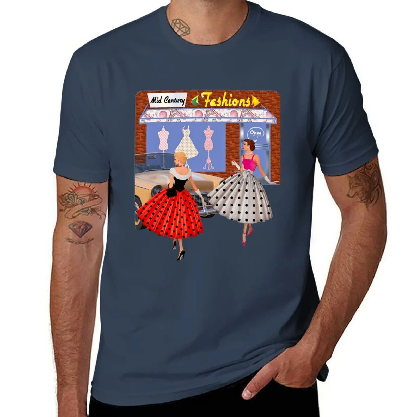 1950's Fashion Tee T-Shirt Work Wear Lightweight Tee