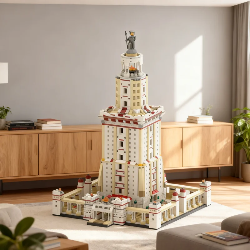 4057pcs MOC Pharos - Lighthouse Alexandria Short Version Model Building Blocks Architecture Christmas Gift Toy Birthday Art