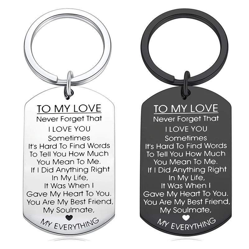 

To My Love Keychain Stainless Steel Key Ring Valentine's Day Wedding Anniversary Gift For Husband Wife Boyfriend Girlfriend