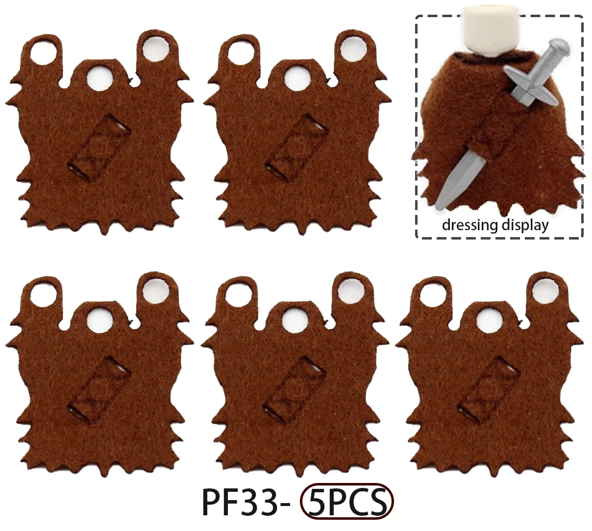 MOC Mittelalterlicher Jägerumhang Kriegercape Stoff-Bausteine Ritter Schwertgurt Bausteine Spielzeug Kinder Geschenk