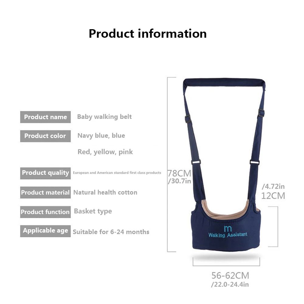 Cinturón de aprendizaje para caminar, arnés transpirable de doble uso, cesta para bebé